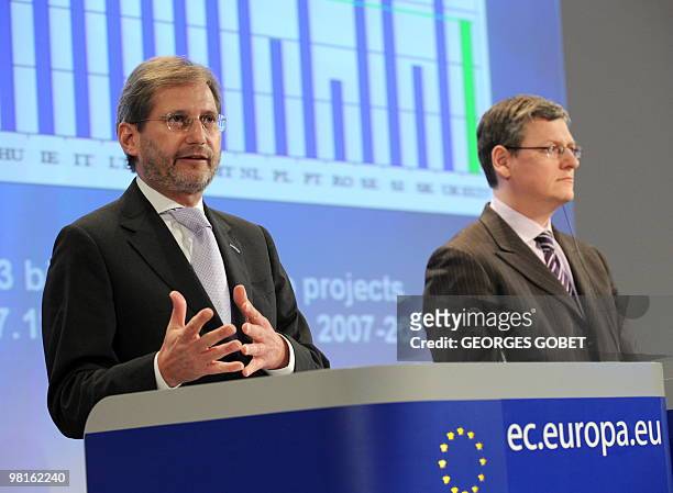 Commissioner for Regional Policy Austrian, Johannes Hahn and EU commissioner for Employment, Social Affairs and Inclusion Hungarian, Laszlo Andor...