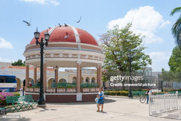 Cuba. Cienfuegos. On the square. Plaza Armas at the Monument. Monumento Marti.