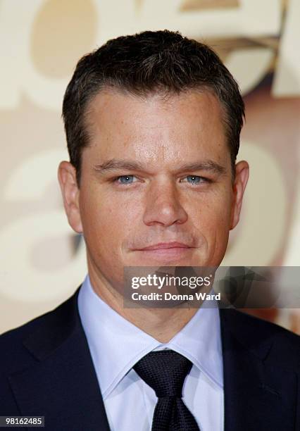 Actor Matt Damon attends "The Informant!" premiere at the Ziegfeld Theatre on September 15, 2009 in New York City.