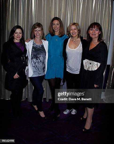Mark Heyes with Claire Nazier, Emma Crosby, Kate Garraway, Penny Smith, Lorraine Kelly from GMTV at a showing Mark Heyes new book at the Sanctum...