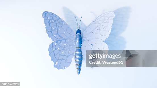 Artificial technical butterfly, 3d rendering Artificial technical butterfly, 3d rendering
