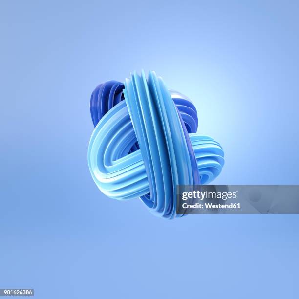 abstract blue swirl, 3d rendering - offener kragen stock-grafiken, -clipart, -cartoons und -symbole