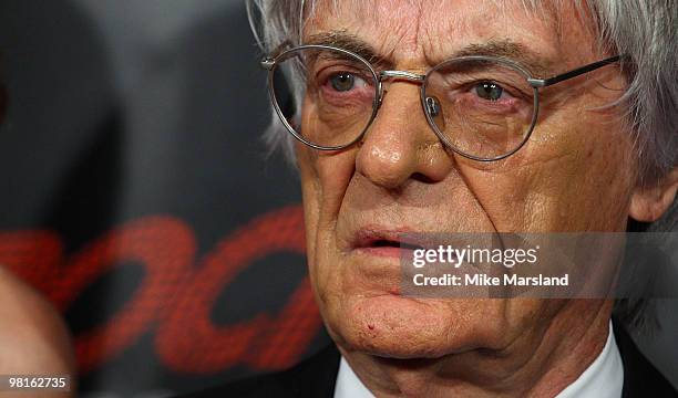 Bernie Ecclestone attends photocall to launch 'F1 Rocks', a joint venture between Universal Music and Formula One on August 4, 2009 in London,...