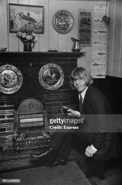 English musician Brian Jones , co-founder of rock band The Rolling Stones, after being released on bail from HM Prison Wormwood Scrubs, London, UK,...