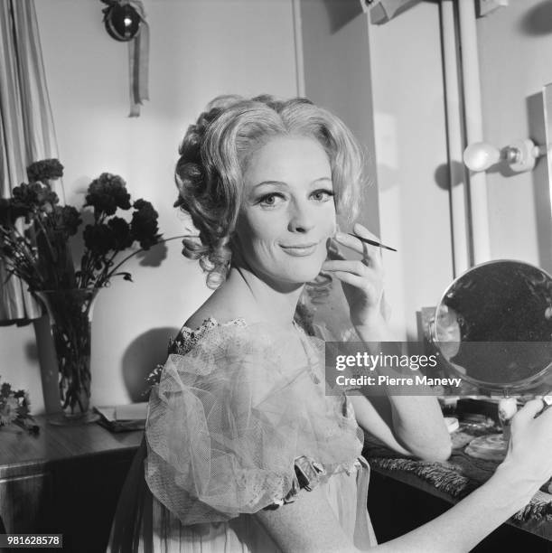 English actress Maggie Smith in the dressing room of The Old Vic, London, UK, 24th October 1967.