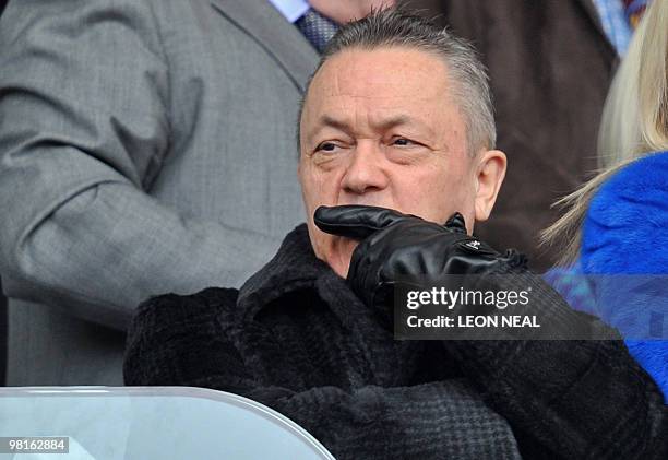 West Ham Chairman David Sullivan pictured before the English Premier League football match between West Ham United and Stoke City at the Boleyn...