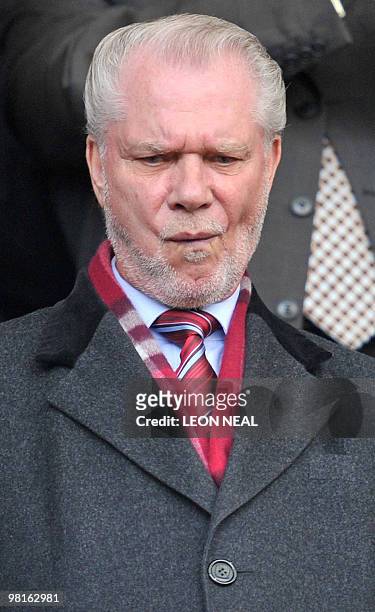 West Ham Chairman David Gold pictured before the English Premier League football match between West Ham United and Stoke City at the Boleyn Ground,...