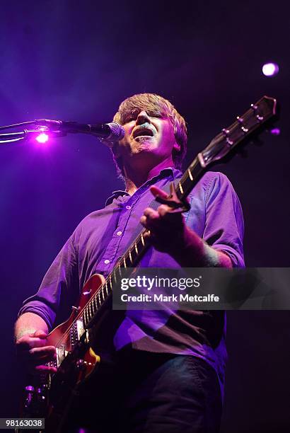 Neil Finn of Crowded House performs on stage during their concert at Enmore Theatre on March 31, 2010 in Sydney, Australia.