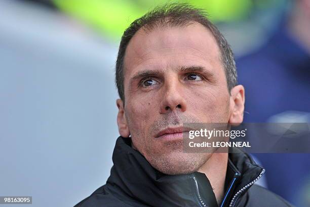 West Ham's Italian manager Gianfranco Zola pictured before the English Premier League football match between West Ham United and Stoke City at the...