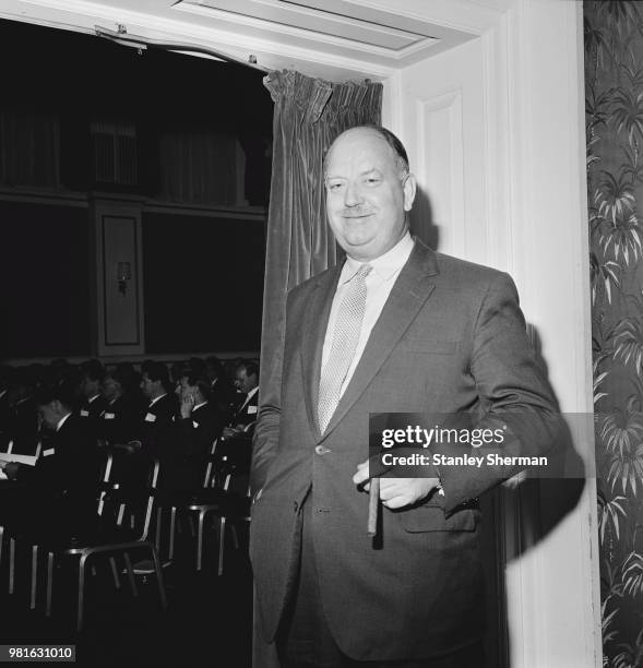 British physicist and engineer Richard Beeching at the 'Combustion Engineers Conference' in Brighton, UK, 10th November 1967.
