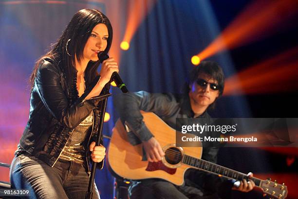 Laura Pausini appears on "Cd live" tv show on March 21, 2007 in Milan, Italy.