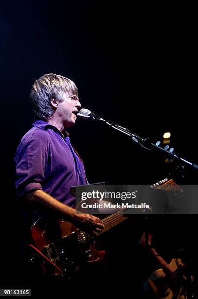 Neil Finn of Crowded House performs on stage during their concert at Enmore Theatre on March 31, 2010 in Sydney, Australia.