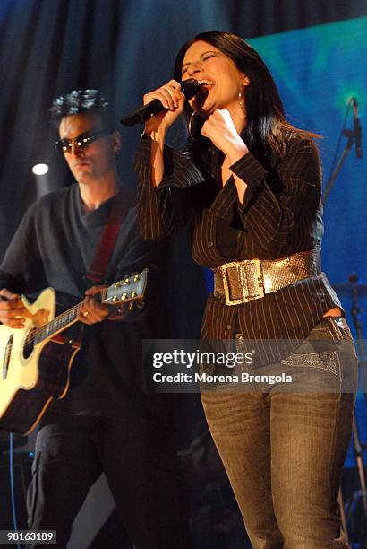 Laura Pausini appears on "Cd live" tv show on March 21, 2007 in Milan, Italy.