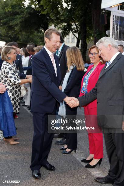 Grand Duchess Maria Teresa of Luxembourg and Grand Duke Henri of Luxembourg celebrate National Dayon June 22, 2018 in Luxembourg, Luxembourg.