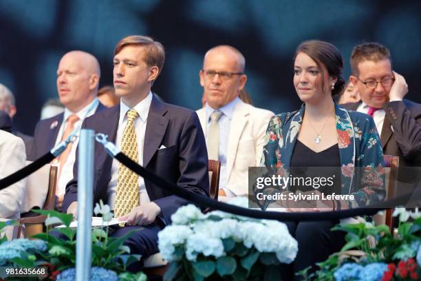 Prince Louis of Luxembourg and Princess Alexandra of Luxembourg celebrate National Day on June 22, 2018 in Luxembourg, Luxembourg.