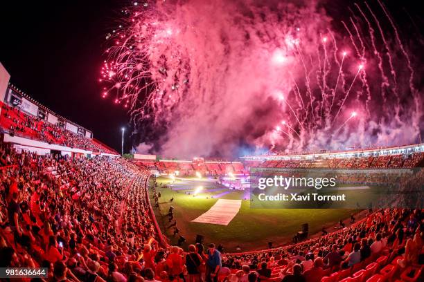 General view of Nou Estadi de Tarragona during the opening of XVIII Mediterranean Games Tarragona 2018 on June 22, 2018 in Tarragona, Spain.