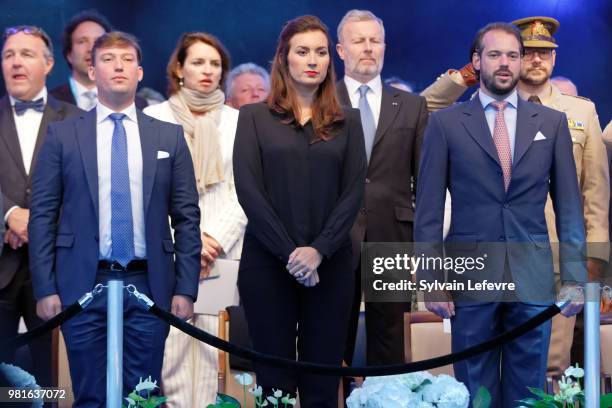 Prince Sebastien of Luxembourg, Princess Claire of Luxembourg and Prince Felix of Luxembourg celebrate National Day on June 22, 2018 in Luxembourg,...