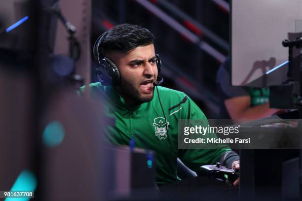 Mel East of Celtics Crossover Gaming reacts during game against Jazz Gaming on JUNE 22, 2018 at the NBA 2K League Studio Powered by Intel in Long...