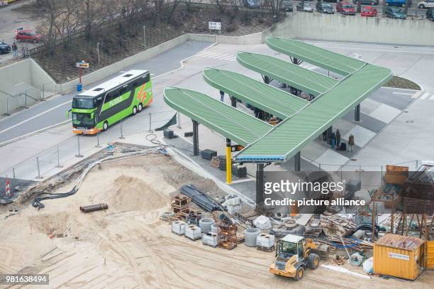 March 2018, Germany, Berlin: Picture of the construction site at the Central Bus Station . Bus lines are expecting more demand for buses this year...