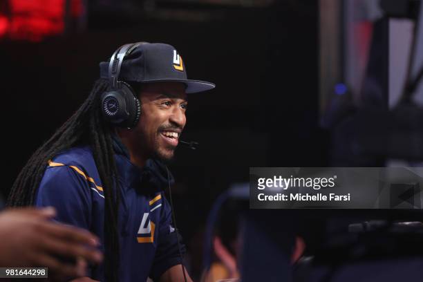 Tifeworld of Jazz Gaming reacts during game against Celtics Crossover Gaming on JUNE 22, 2018 at the NBA 2K League Studio Powered by Intel in Long...