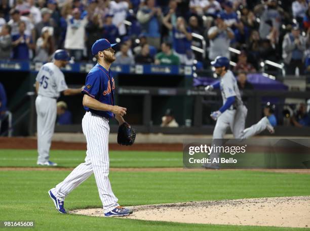 Cody Bellinger of the Los Angeles Dodgers hits a Grand Slam against Zack Wheeler of the New York Mets during their game at Citi Field on June 22,...