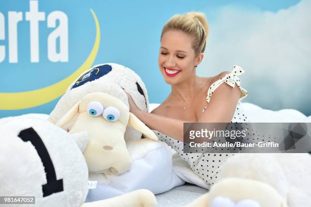 Actress Anna Camp joins Serta Mattress to announce nationwide Instagram sweepstakes at Hollywood & Highland courtyard on June 19, 2018 in Hollywood,...