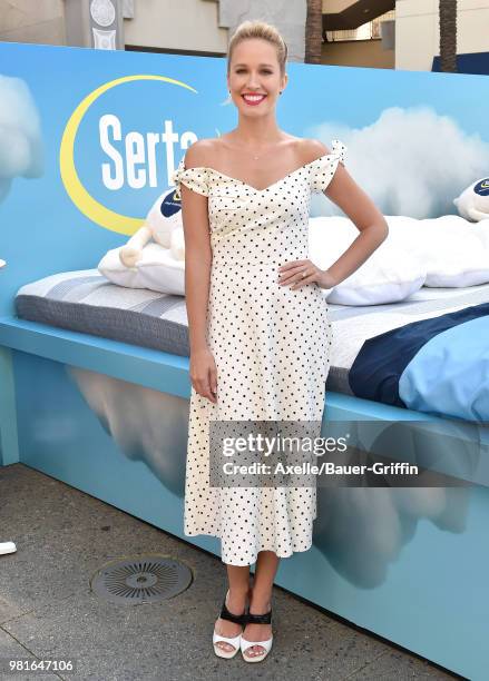 Actress Anna Camp joins Serta Mattress to announce nationwide Instagram sweepstakes at Hollywood & Highland courtyard on June 19, 2018 in Hollywood,...