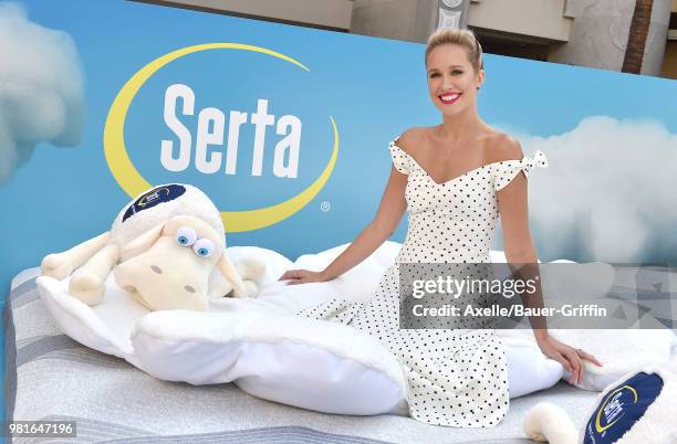 Actress Anna Camp joins Serta Mattress to announce nationwide Instagram sweepstakes at Hollywood & Highland courtyard on June 19, 2018 in Hollywood,...