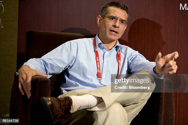 Juan Jose Suarez Coppel, chief executive officer of Petroleos Mexicanos , speaks at an interview during the International Energy Forum in Cancun,...