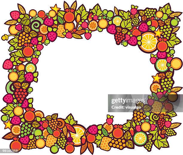 fruits frame - pineapple texture stock illustrations
