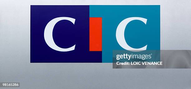 This picture taken on March 4, 2010 in Paris, shows the logo of French bank CIC, a brench of the Banque federative du Credit Mutuel . AFP PHOTO LOIC...