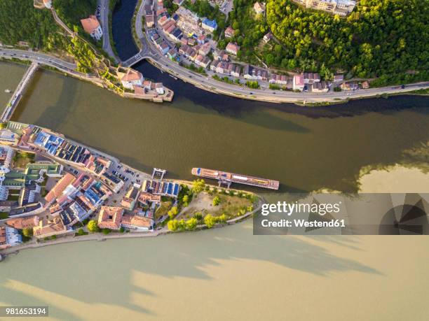 germany, bavaria, passau, confluence of three rivers, danube, inn and ilz - パッサウ ストックフォトと画像