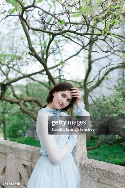 young woman resting in public park - lviv oblast stock pictures, royalty-free photos & images