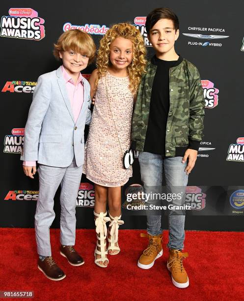 Will Buie Jr. ; Mallory Mahoney;Bryce Gheisar arrives at the 2018 Radio Disney Music Awards at Loews Hollywood Hotel on June 22, 2018 in Hollywood,...
