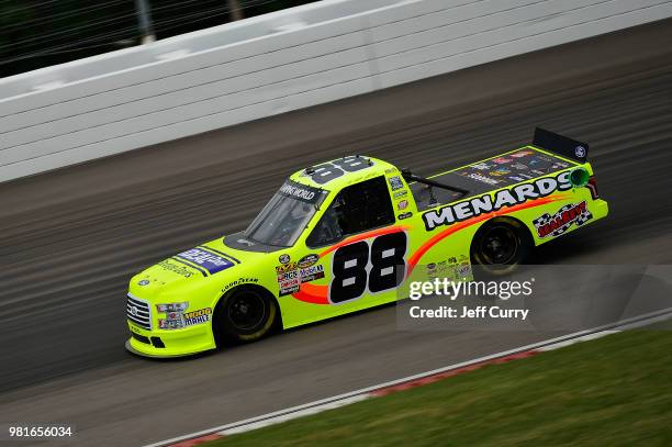 Matt Crafton, driver of the Ideal Door, Menards Ford, drives during practice for the NASCAR Camping World Truck Series Villa Lighting delivers the...