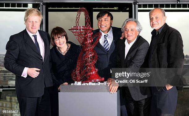 Mayor of London Boris Johnson, Olympics Minister Tessa Jowell, Steel magnate Lakshmi Mittal, Artist Anish Kapoor and Structural designer Cecil...