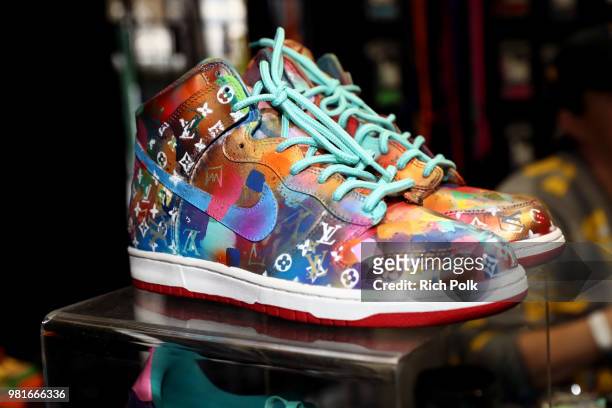 Sneakers are seen during 2018 BET Experience Fan Fest at Los Angeles Convention Center on June 22, 2018 in Los Angeles, California.