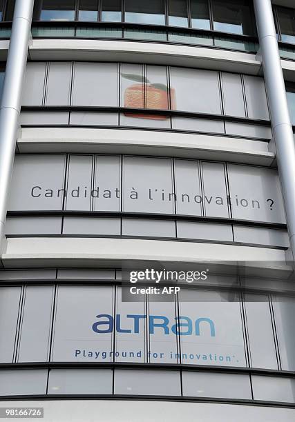 Logo of French technology consultancy Altran taken on September, 21 2009 at the headquarters in Levallois-Perret, suburbs of Paris. AFP PHOTO ERIC...