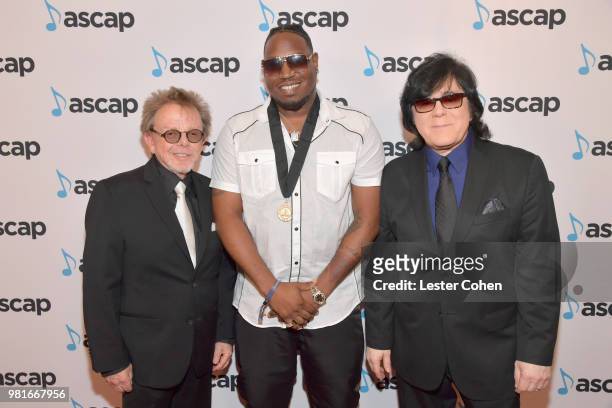 President, Paul Williams, Richard Wayne Sims, and ASCAP EVP, Membership John Titta attends the 31st Annual ASCAP Rhythm & Soul Music Awards at the...