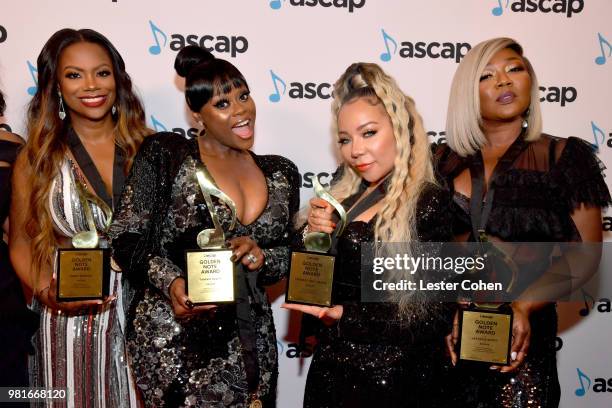 Kandi Burruss, LaTocha Scott, Tameka "Tiny" Harris, and Tamika Scott of Xscape attend the 31st Annual ASCAP Rhythm & Soul Music Awards at the Beverly...