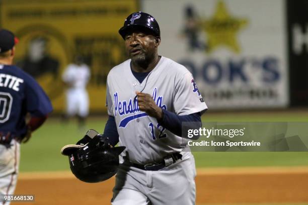 Pensacola and South All-Stars hitting coach Mike Devereaux during the 2018 Southern League All-Star Game. The South All-Stars defeated the North...