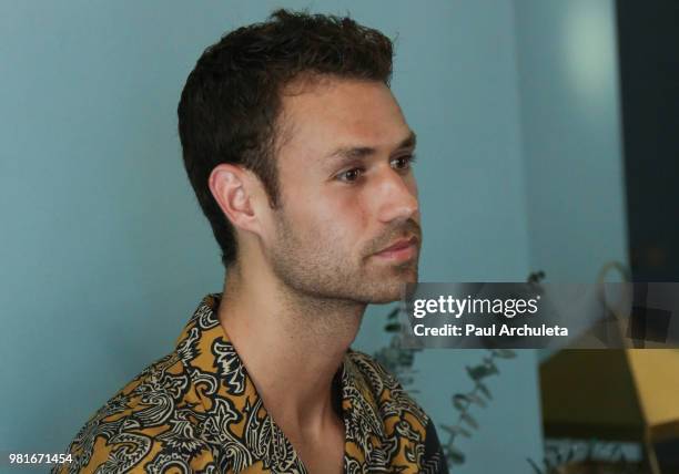 Director/author Jordan Taylor Wright signs copys of his new book "Forever in the Infinite Now" at The DEN Meditation on June 22, 2018 in Los Angeles,...