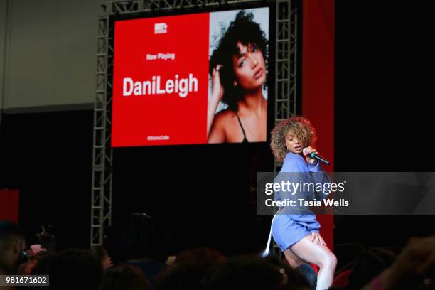 DaniLeigh performs at the Coca-Cola Music Studio at the 2018 BET Experience Fan Fest at Los Angeles Convention Center on June 22, 2018 in Los...