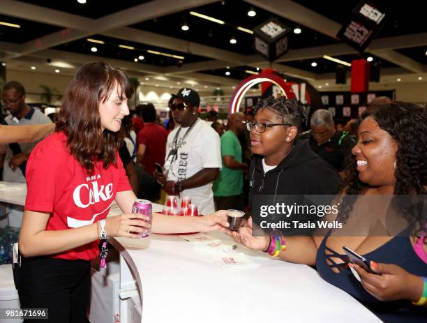 Guests attend the Coca-Cola Music Studio at the 2018 BET Experience Fan Fest at Los Angeles Convention Center on June 22, 2018 in Los Angeles,...