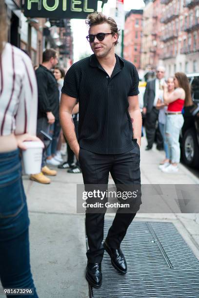 Ashton Irwin of 5 Seconds of Summer is seen in the Lower East Side on June 22, 2018 in New York City.