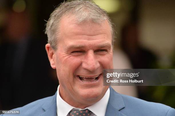 Darren Weir after winning the Great Ocean Road Handicap at Flemington Racecourse on June 23, 2018 in Flemington, Australia.