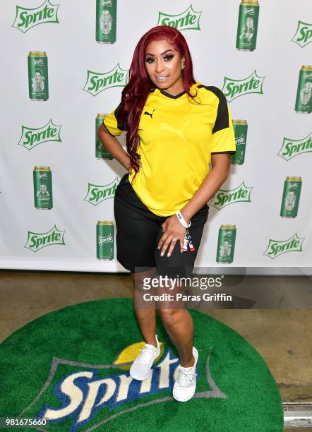 Karlie Redd attends the Celebrity Dodgeball Game at 2018 BET Experience Fan Fest at Los Angeles Convention Center on June 22, 2018 in Los Angeles,...