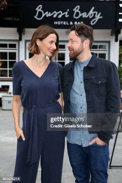 Eva Padberg and her husband Niklas Worgt during the 'Bussi Baby' by Bachmair Weissach hotel & bar opening event on June 22, 2018 in Bad Wiessee near...