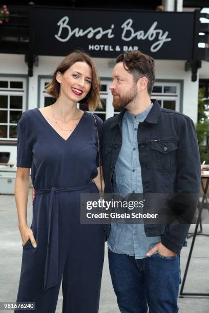 Eva Padberg and her husband Niklas Worgt during the 'Bussi Baby' by Bachmair Weissach hotel & bar opening event on June 22, 2018 in Bad Wiessee near...