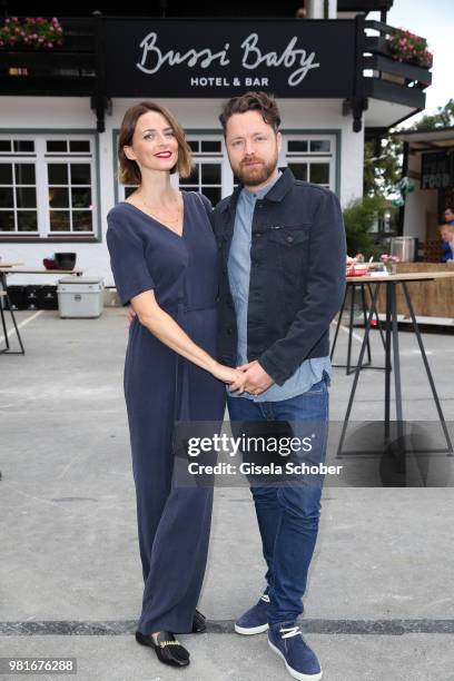 Eva Padberg and her husband Niklas Worgt during the 'Bussi Baby' by Bachmair Weissach hotel & bar opening event on June 22, 2018 in Bad Wiessee near...